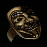 Perfectly crafted Men's Harlequin Ring Venice Carnival Mask - antiqued Brass - BikeRing4u