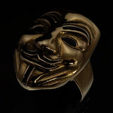 Perfectly crafted Men's Harlequin Ring Venice Carnival Mask - antiqued Brass - BikeRing4u