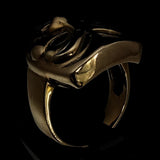 Perfectly crafted Men's Harlequin Ring Venice Carnival Mask - antiqued Brass - BikeRing4u