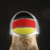 German Flag Ring perfectly crafted Men's National Flag Ring Germany - Sterling Silver - BikeRing4u