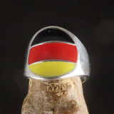 German Flag Ring perfectly crafted Men's National Flag Ring Germany - Sterling Silver - BikeRing4u