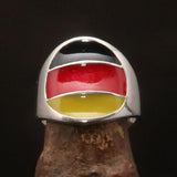 German Flag Ring perfectly crafted Men's National Flag Ring Germany - Sterling Silver - BikeRing4u