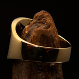 Excellent crafted Men's Celtic Runes Cross Pinky Ring - antiqued Brass - BikeRing4u