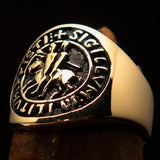 Excellent crafted Men's Templar Knights Seal Ring - solid Brass - BikeRing4u