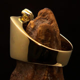 Excellent crafted Men's red Coptic Rose Cross Ring - Solid Brass - BikeRing4u