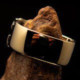 Excellent crafted Men's Costume Biker Ring MC Two Letters - Solid Brass - BikeRing4u