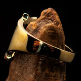 Excellent crafted Initial Ring Bold Letter A - 8 red CZ - solid Brass - BikeRing4u