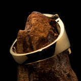 Excellent crafted Initial Ring Bold Letter B - 17 red CZ - solid Brass - BikeRing4u