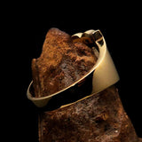 Excellent crafted Initial Ring Bold Letter T - 9 red CZ - solid Brass - BikeRing4u