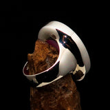 Pink Agate Ring, Sterling Silver Ring, oval pink Agate Cabochon, handmade jewelry, unique design, gift for her, gemstone ring - Size 10.5