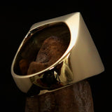 Excellent crafted Men's red Man with Beard Pinky Ring - solid Brass - BikeRing4u