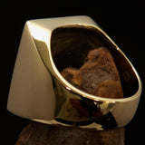 Excellent crafted Men's red Man with Beard Pinky Ring - solid Brass - BikeRing4u