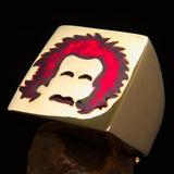 Excellent crafted Men's red Man with Beard Pinky Ring - solid Brass - BikeRing4u