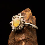 Opal Ring, Sterling Silver Ring, Solitaire Ring, oval shaped Opal, unique design, 925 Ring, handmade gemstone ring, gift for her - Size 10