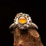 Opal Ring, Sterling Silver Ring, Solitaire Ring, round shaped Opal, handmade gemstone ring, unique design, gift for her - Size 8