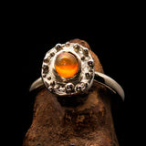 Opal Ring, Opal silver ring, Sterling Silver Solitaire Ring, oval shaped Opal, handmade silver ring, unique design, gift for her - Size 9.5