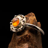 Opal Ring, Opal silver ring, Sterling Silver Solitaire Ring, oval shaped Opal, handmade silver ring, unique design, gift for her - Size 9.5