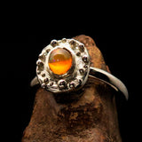 Opal Ring, Opal silver ring, Sterling Silver Solitaire Ring, oval shaped Opal, handmade silver ring, unique design, gift for her - Size 9.5