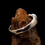 Opal Ring, Sterling Silver Ring, Solitaire Ring, round shaped Opal, handmade gemstone ring, unique design, gift for her - Size 9.5