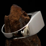 Rectangle shaped Men's Ring black YHWH Yahweh Hebrew God Israel - Sterling Silver - BikeRing4u