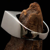 Rectangle shaped Men's Ring black YHWH Yahweh Hebrew God Israel - Sterling Silver - BikeRing4u