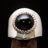 Diopside Men's Ring, Men's Sterling Silver Ring, 4 Rays black Star Diopside, handmade silver ring, unique design, round stone ring - Size 9