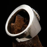 Diopside Men's Ring, Men's Sterling Silver Ring, 4 Rays black Star Diopside, handmade silver ring, unique design, round stone ring - Size 9