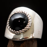 Diopside Men's Ring, Men's Sterling Silver Ring, 4 Rays black Star Diopside, handmade silver ring, unique design, round stone ring - Size 9