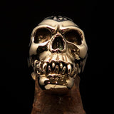 Excellent crafted Men's black 1% Zombie Skull Outlaw Biker Ring - solid Brass - BikeRing4u