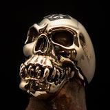 Excellent crafted Men's black 1% Zombie Skull Outlaw Biker Ring - solid Brass - BikeRing4u