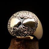 Excellent crafted ancient Men's black Tree of Life Ring - Solid Brass - BikeRing4u