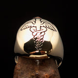 Excellent crafted Men's Medical Doctor Seal Pinky Ring - antiqued Brass - BikeRing4u