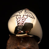 Excellent crafted Men's Medical Doctor Seal Pinky Ring - antiqued Brass - BikeRing4u
