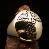 Excellent crafted Men's Medical Doctor Seal Pinky Ring - antiqued Brass - BikeRing4u