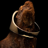 Excellent crafted Men's big blue Egyptian Ankh Cross Ring - solid Brass - BikeRing4u