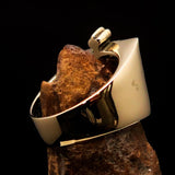 Excellent crafted Men's blue Coptic Rose Cross Ring - Solid Brass - BikeRing4u