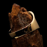 Excellent crafted Men's blue Greek Letter PI Pinky Ring - Solid Brass - BikeRing4u