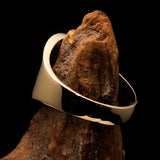 Excellent crafted round Men's blue Treble Clef Pinky Ring - Solid Brass - BikeRing4u