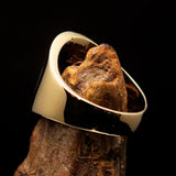 Perfectly crafted ancient Men's blue Labrys double Axe Pinky Ring - Solid Brass - BikeRing4u