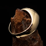 Domed Men's Al Quran ul Kareem Muslim Pinky Ring - shiny Brass - BikeRing4u