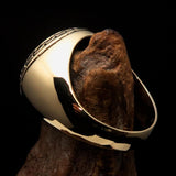 Domed Men's Al Quran ul Kareem Muslim Pinky Ring - shiny Brass - BikeRing4u