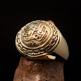 Domed Men's Al Quran ul Kareem Muslim Pinky Ring - shiny Brass - BikeRing4u