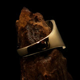 Well made Men's small blue Egyptian Ankh Cross Pinky Ring - solid Brass - BikeRing4u