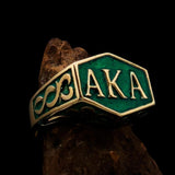 Perfectly crafted " as known as" Synonym Men's Ring green AKA - solid Brass - BikeRing4u