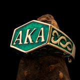 Perfectly crafted " as known as" Synonym Men's Ring green AKA - solid Brass - BikeRing4u