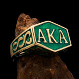 Perfectly crafted " as known as" Synonym Men's Ring green AKA - solid Brass - BikeRing4u