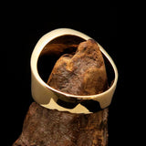 Excellent crafted ancient green Celtic Birgit's Cross Men's Pinky Ring - solid Brass - BikeRing4u