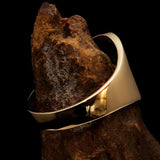 Excellent crafted shiny ancient red Men's Inca Sun Aztec Pinky Ring - solid Brass - BikeRing4u