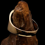 Excellent crafted shiny ancient red Men's Inca Sun Aztec Pinky Ring - solid Brass - BikeRing4u