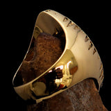 Ancient Christian Monogram Men's Cross Ring red Chi Rho XP - Solid Brass - BikeRing4u